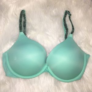 PINK Victoria Secret Teal Push-Up Bra